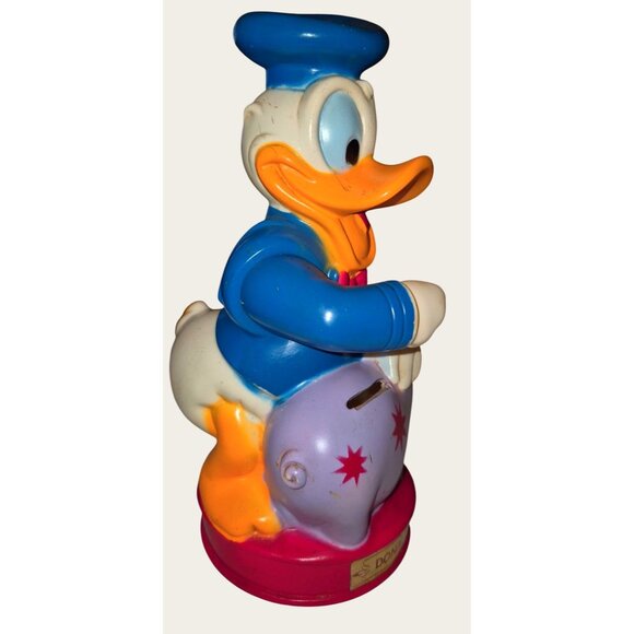 Donald Duck Vintage Plastic Coin Bank - Picture 2 of 9